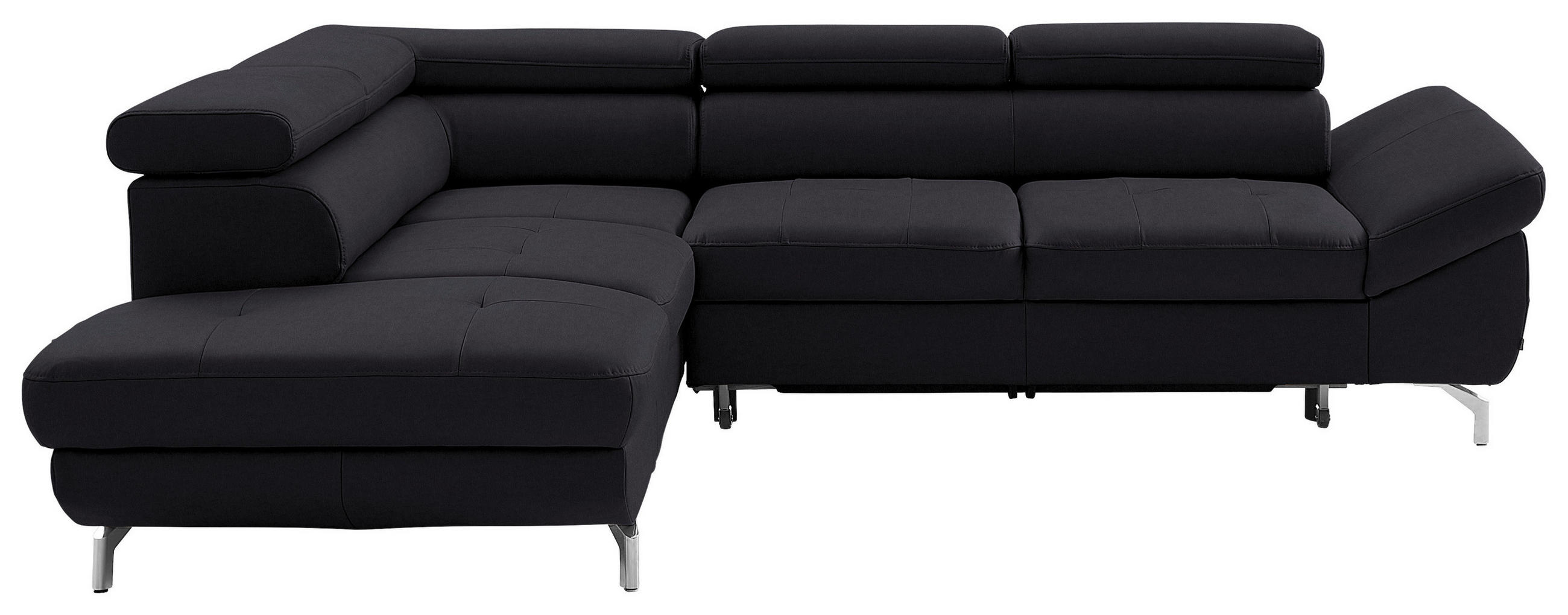 ECKSOFA  in Echtleder Dunkelbraun  220/270 cm  - Dunkelbraun/Silberfarben, Design, Leder/Metall (220/270cm) - Novel