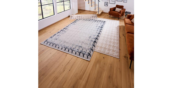 WEBTEPPICH 160/230 cm Houndstooth Border Grau  - Grau, Design, Textil (160/230cm) - Dieter Knoll