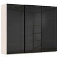 SCHWEBETÜRENSCHRANK  in Schwarz, Champagner  - Champagner/Schwarz, KONVENTIONELL, Glas/Holzwerkstoff (242/223/68cm) - Novel