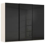 SCHWEBETÜRENSCHRANK  in Schwarz, Champagner  - Champagner/Schwarz, KONVENTIONELL, Glas/Holzwerkstoff (242/223/68cm) - Novel