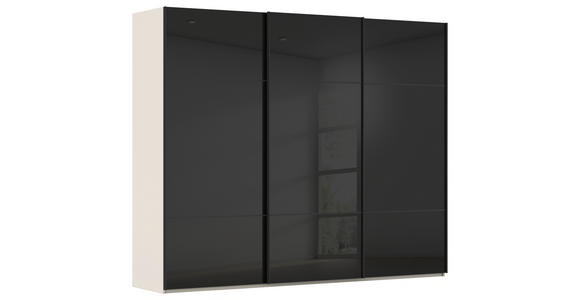 SCHWEBETÜRENSCHRANK in Schwarz, Champagner - Champagner/Schwarz, KONVENTIONELL, Glas/Holzwerkstoff (242/223/68cm) - Novel