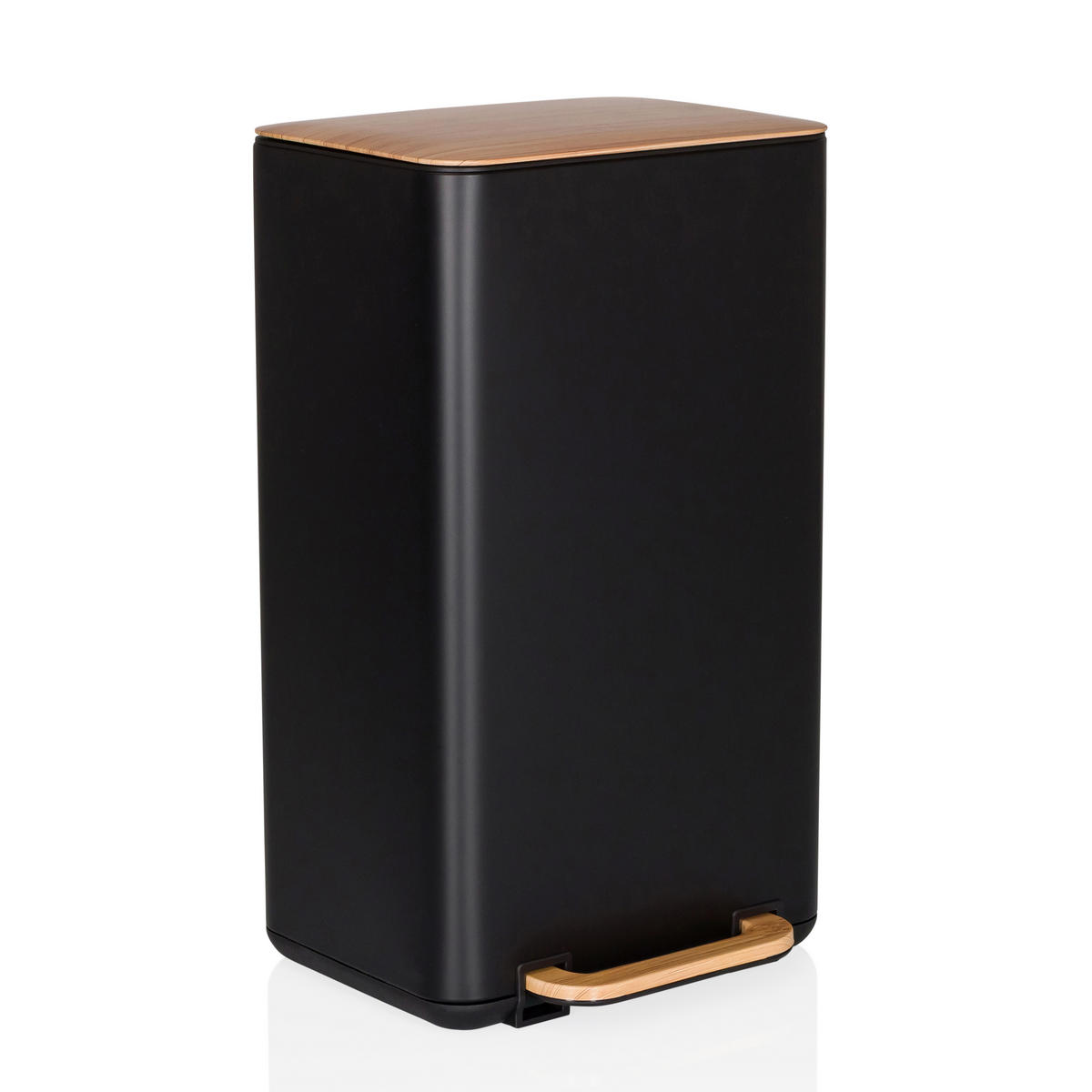 ABFALLEIMER 30 L  - Walnussfarben/Schwarz, MODERN, Kunststoff/Metall (31/62/36cm) - MID.YOU