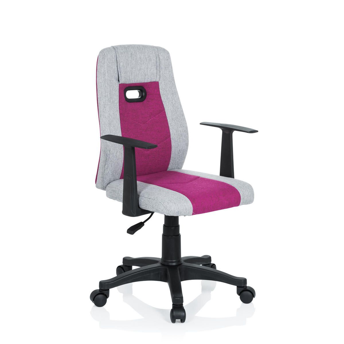 OTOČNÁ ŽIDLE PRO MLÁDEŽ, šedá, pink - šedá/pink, Basics, plast (55/95-105/45cm) - MID.YOU