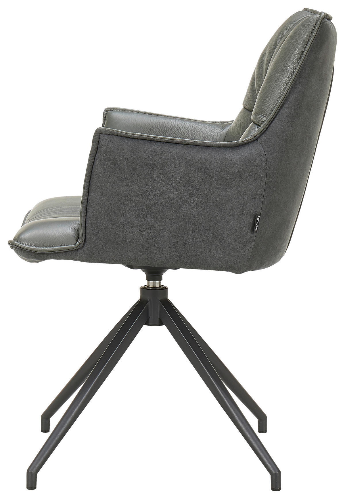 STOLICA SA RUKONASLONOM  antracit, crna       - crna/antracit, Dizajnerski, koža/metal (60,5/89,5/63cm) - Novel