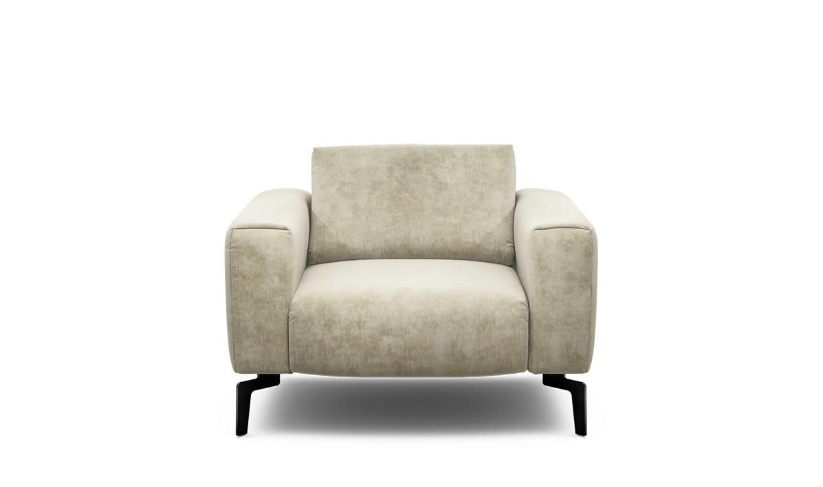 SESSEL Samt Naturfarben    - Schwarz/Naturfarben, Design, Textil/Metall (110/85/86-94cm) - SENSOO