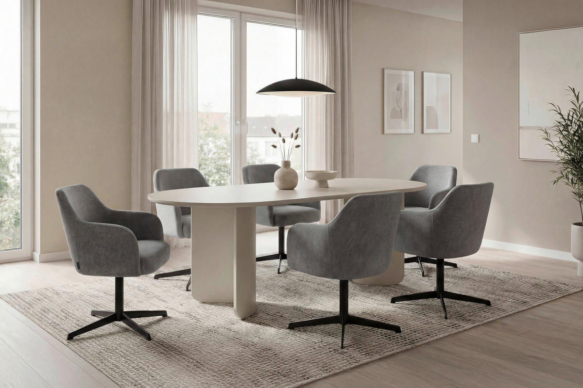ESSTISCH 200/100/76 cm Echtholz, Nachbildung  Holzwerkstoff Seidengrau  - Seidengrau, MODERN, Holzwerkstoff (200/100/76cm) - Schöner Wohnen
