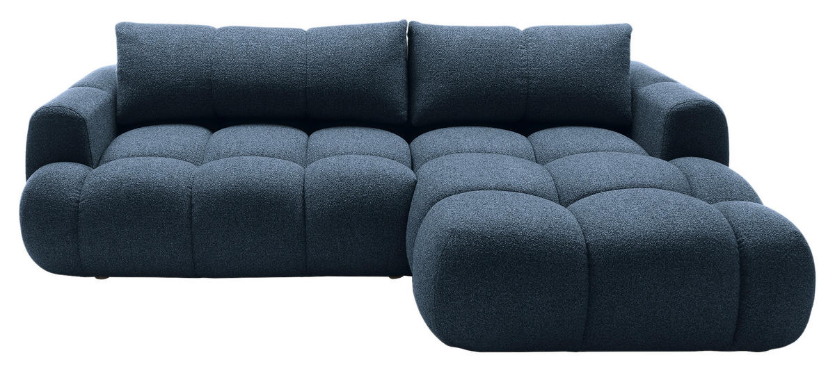 ECKSOFA Dunkelblau Struktur  - Schwarz/Dunkelblau, KONVENTIONELL, Kunststoff/Textil (272/172cm) - Carryhome