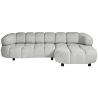ECKSOFA Silberfarben Webstoff  - Silberfarben/Schwarz, Design, Holz/Textil (284/183cm) - Welnova
