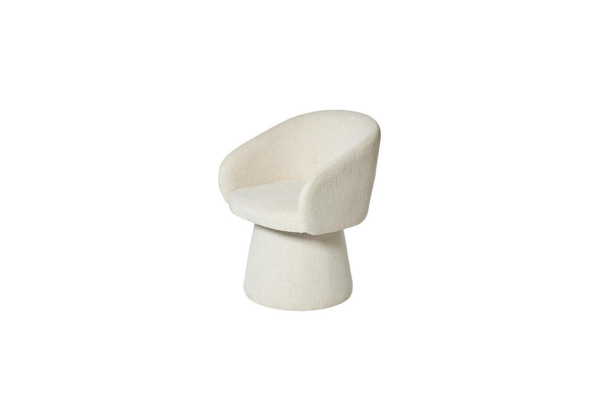 ARMLEHNSTUHL  Sitzfläche 360° drehbar, inklusive Armlehnen Bouclé  Weiss  - Weiss, Modern, Holz/Textil (63/78,5/63,5cm) - MID.YOU