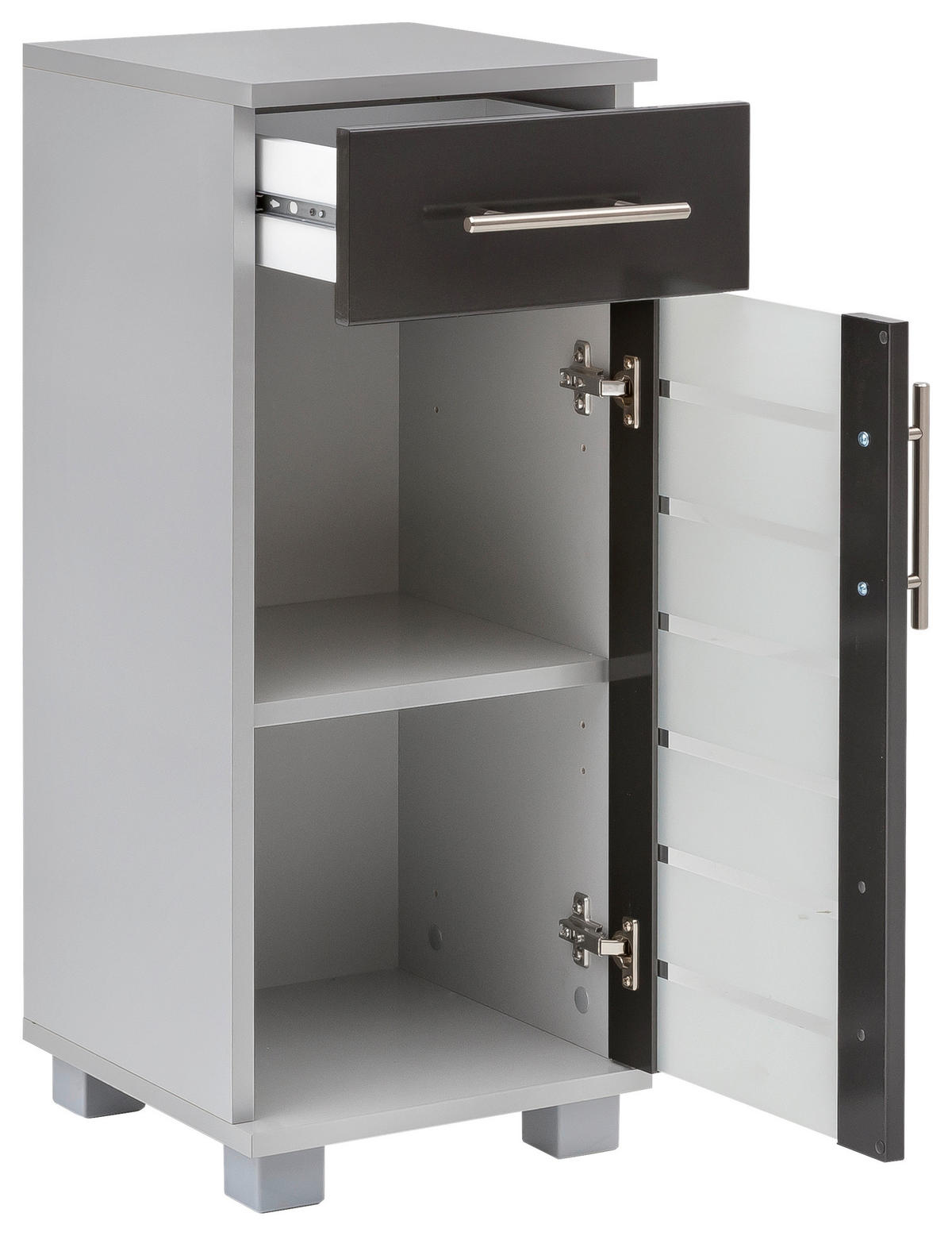 UNTERSCHRANK 30,3/75,3/32,6 cm   - Edelstahlfarben/Anthrazit, MODERN, Glas/Holzwerkstoff (30,3/75,3/32,6cm) - MID.YOU