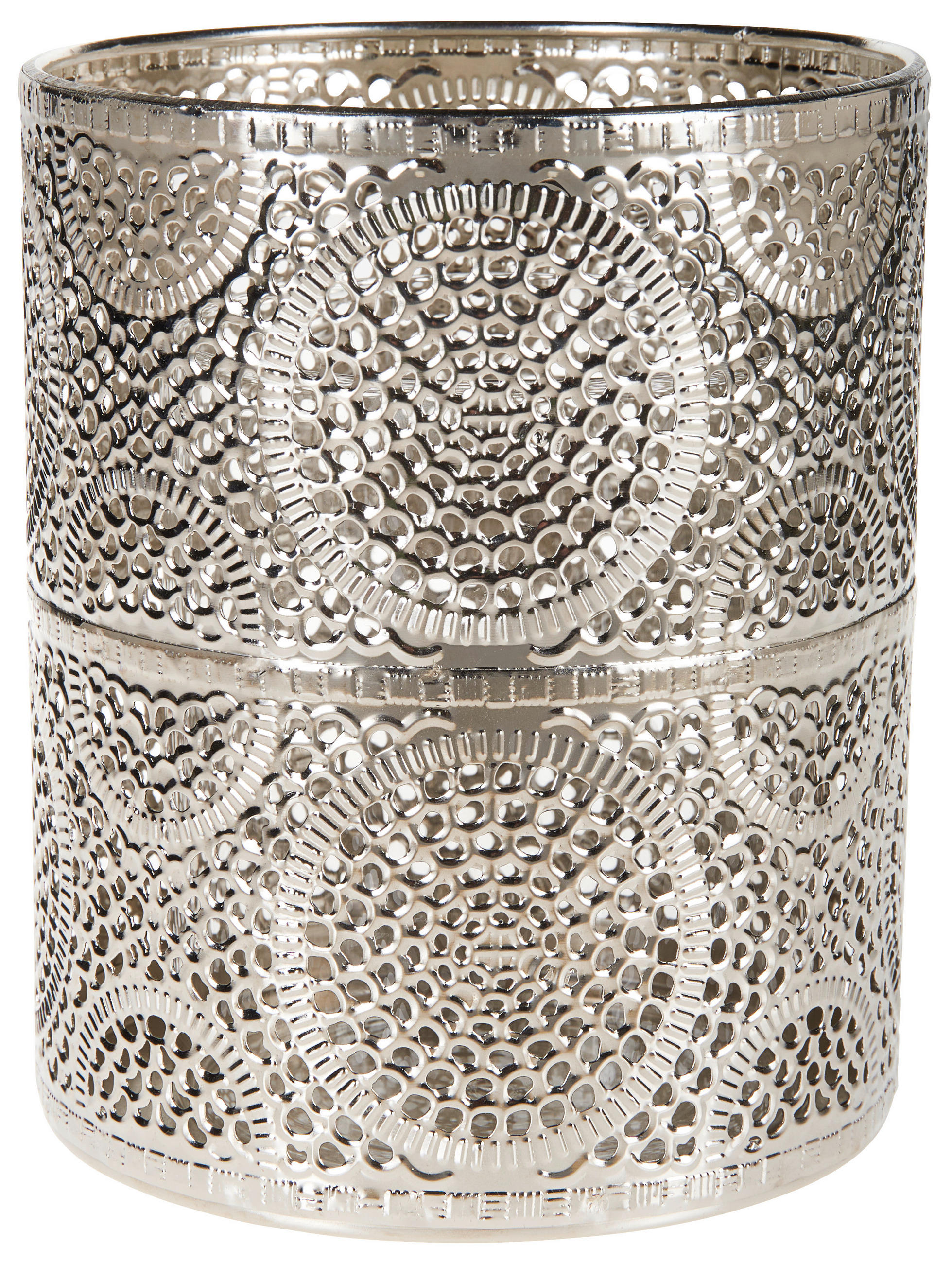 VÄRMELJUSHÅLLARE  - silver, Lifestyle, metall/glas (13/15,5cm) - Ambia Home