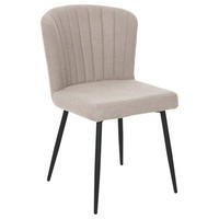 VIERFUßSTUHL  in Eisen Leinenoptik Holz, Metall, Textil  - Taupe/Schwarz, KONVENTIONELL, Holz/Textil (52/82/60cm) - P & B