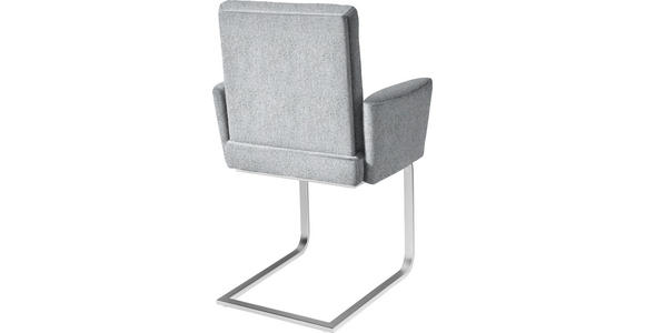 ARMLEHNSTUHL in Stahl Chenille - Chromfarben/Hellgrau, Design, Textil/Metall (56/92/60cm) - Dieter Knoll