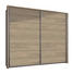 SCHWEBETÜRENSCHRANK in Weiß, Eichefarben - Eichefarben/Alufarben, Design, Holzwerkstoff (225/210/65cm) - Carryhome SCHWEBETÜRENSCHRANK in Weiß, Eichefarben - Eichefarben/Alufarben, Design, Holzwerkstoff (225/210/65cm) - Carryhome