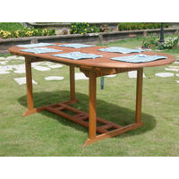 GARTENTISCH 150-200/90/74 cm Holz oval  - Braun, Basics, Holz (150-200/90/74cm) - Gardenson