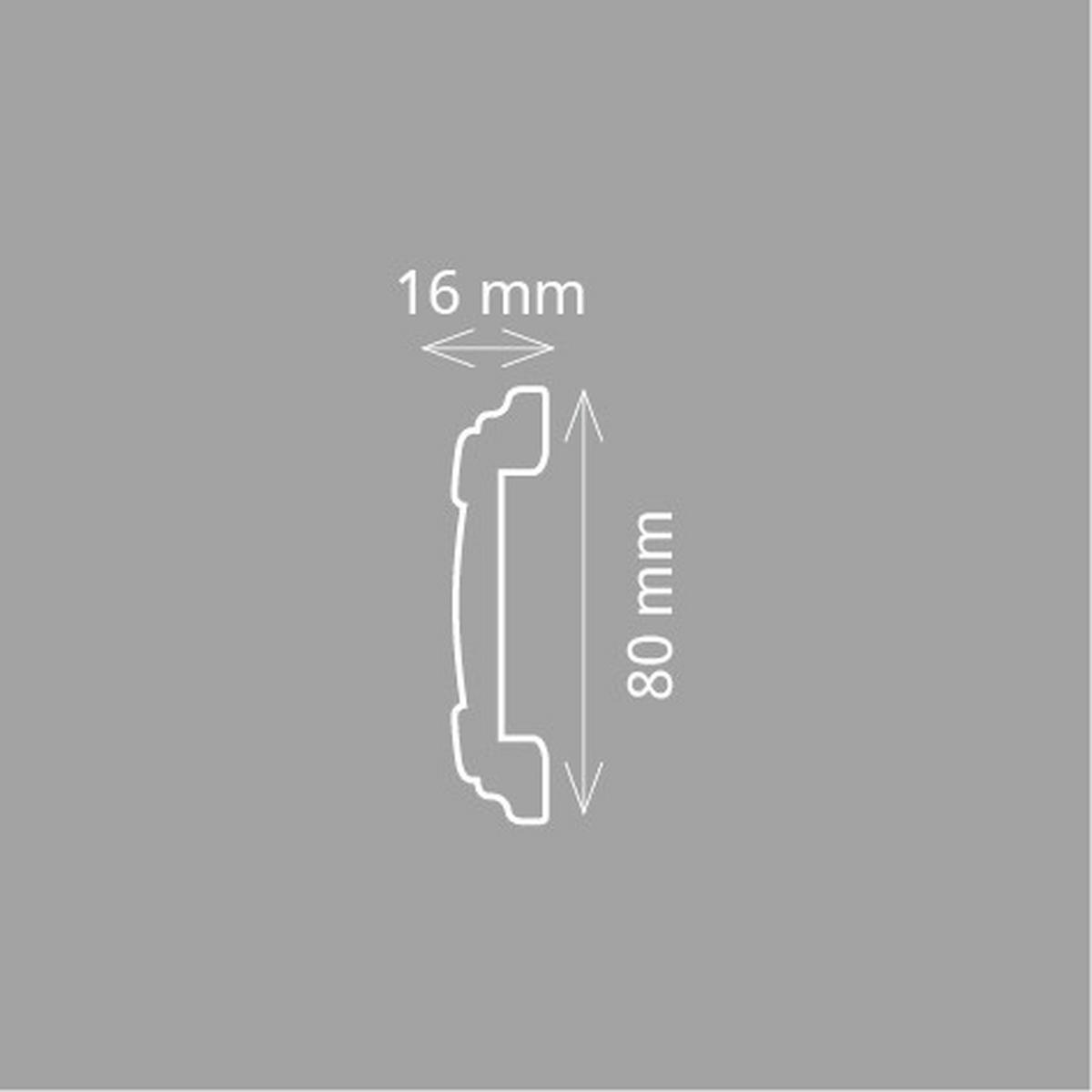 ZIERLEISTE 200/1,6/8,0 cm Weiß Kunststoff  - Weiß, Design, Kunststoff (200/1,6/8,0cm)