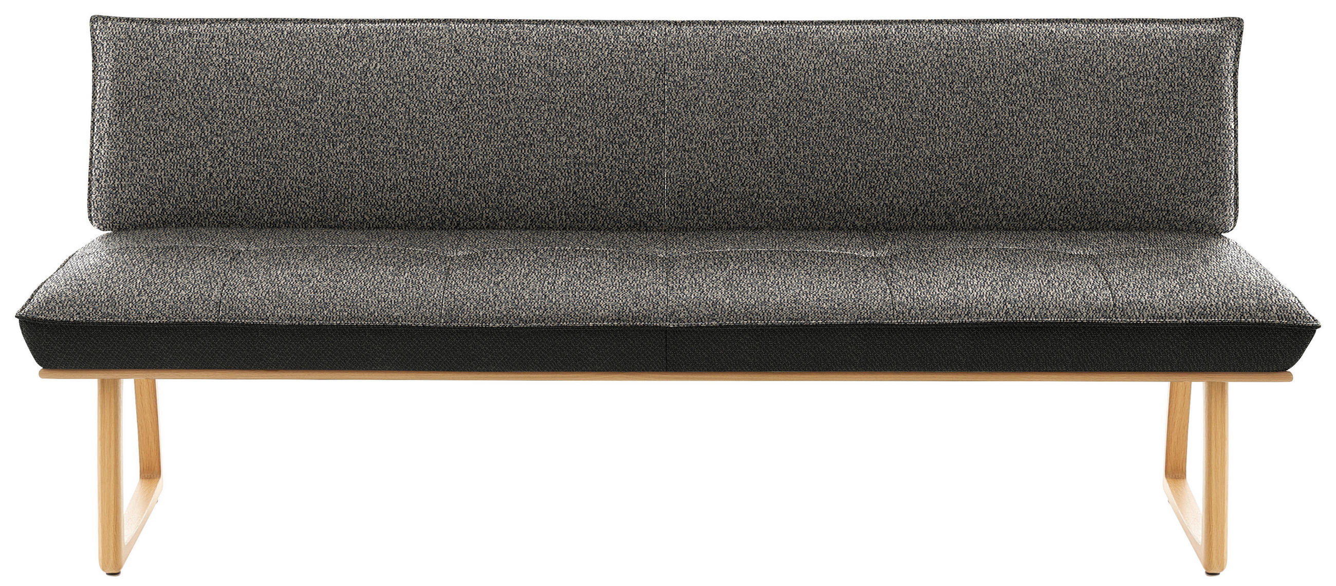 SITZBANK in Holz, Textil Anthrazit, Grau, Wildeiche  - Wildeiche/Eichefarben, Design, Holz/Textil (214/88/66cm) - Koinor