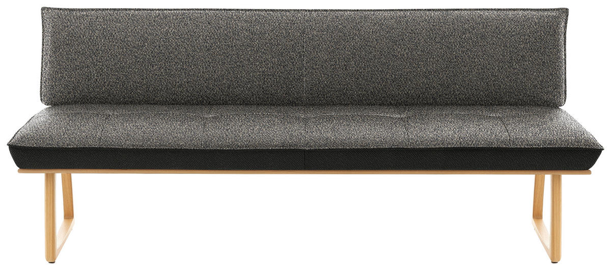 SITZBANK in Holz, Textil Anthrazit, Grau, Wildeiche  - Wildeiche/Eichefarben, Design, Holz/Textil (214/88/66cm) - Koinor