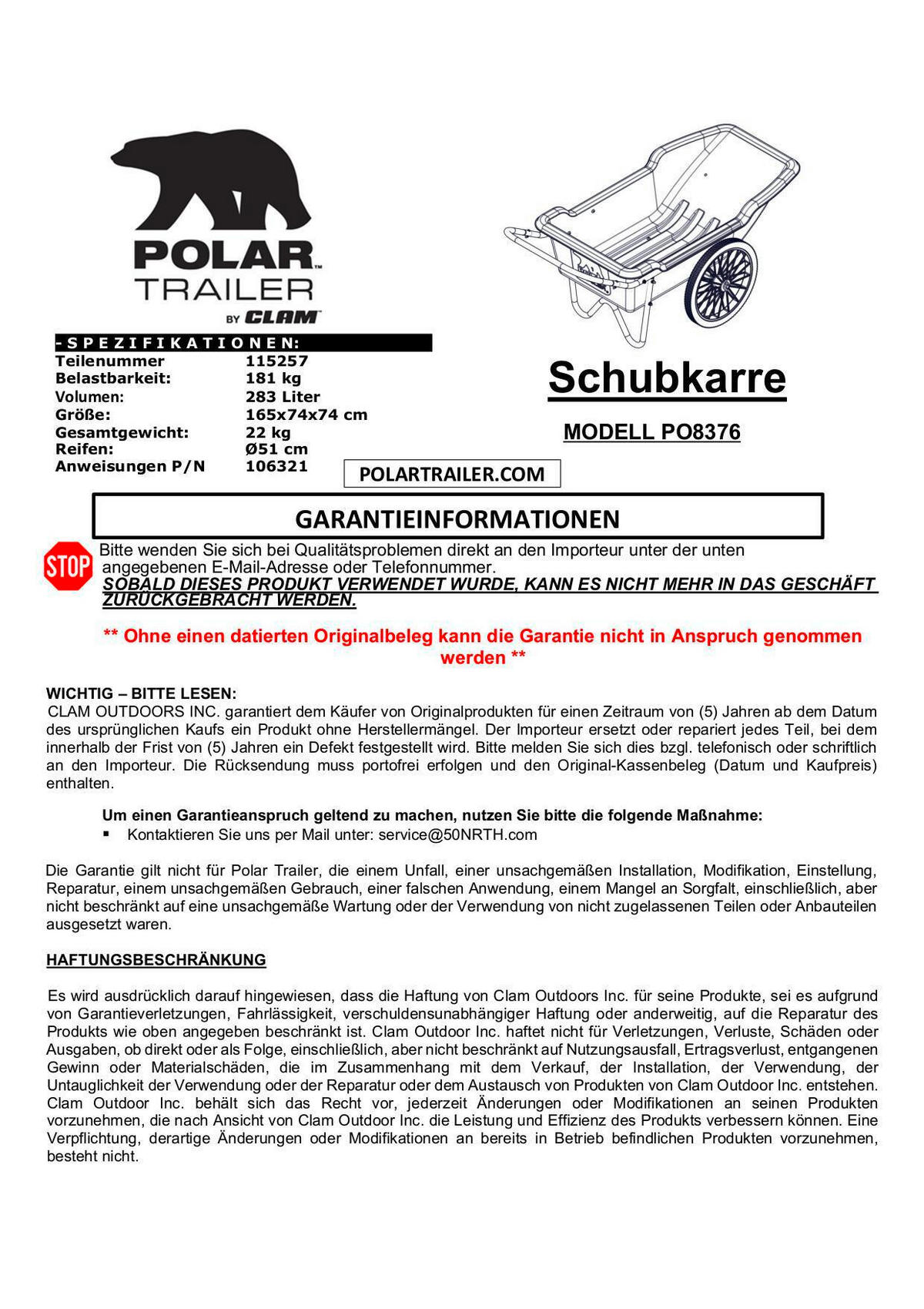 GARTENKARRE - Schwarz, Basics, Kunststoff (74/74/165cm)
