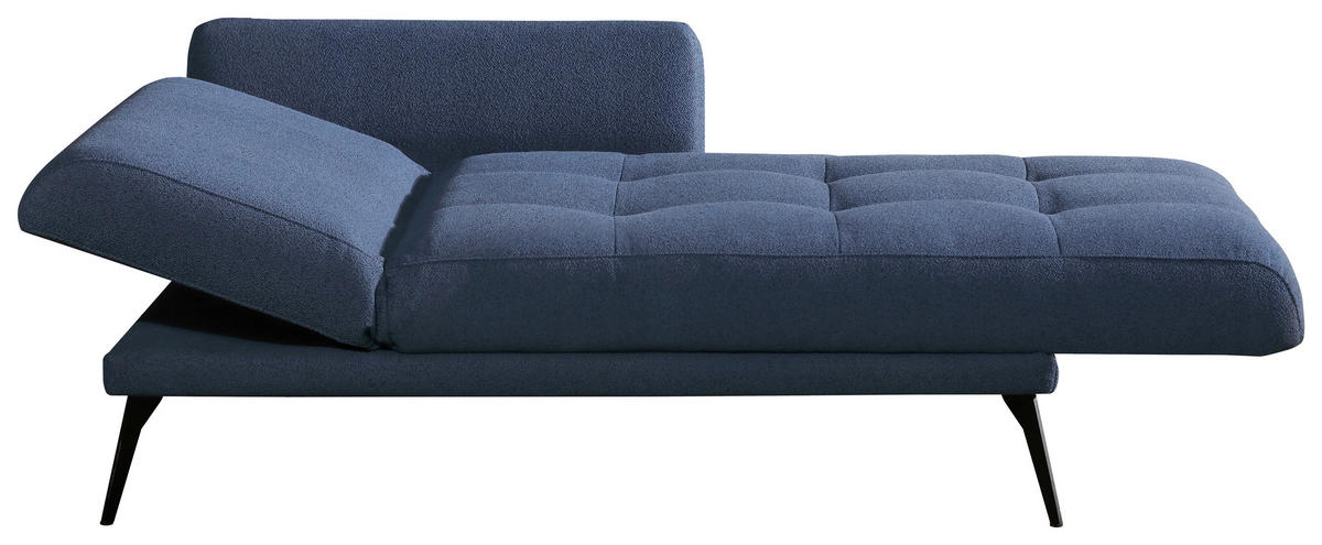 RÉCAMIERE in Dunkelblau  - Schwarz/Dunkelblau, Konventionell, Textil/Metall (200/85/106cm) - Novel