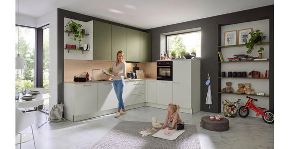 EINBAUKÜCHE   - Platinfarben/Grau, Design, Holzwerkstoff - Dieter Knoll