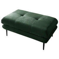 HOCKER Velours Grün  - Schwarz/Grün, Design, Textil/Metall (80/48/80cm) - MID.YOU