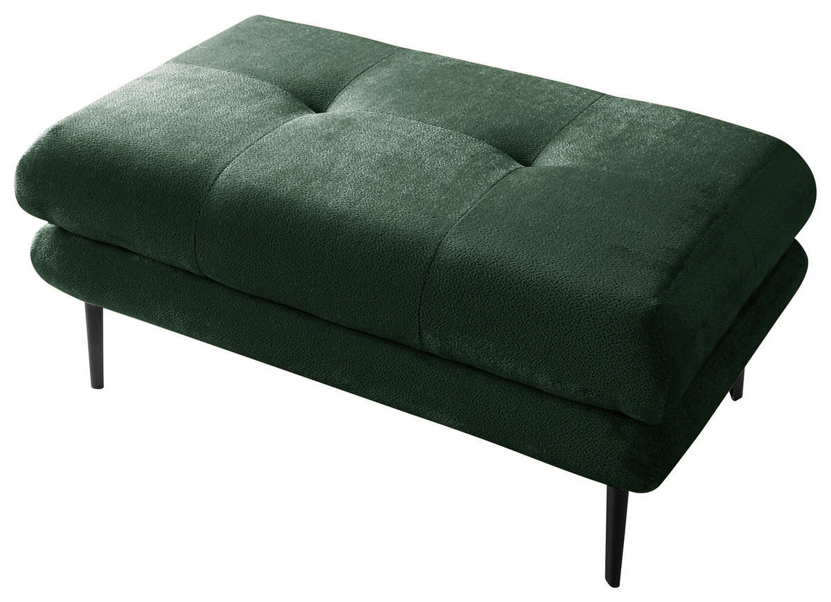 HOCKER Velours Grün  - Schwarz/Grün, Design, Textil/Metall (80/48/80cm) - MID.YOU