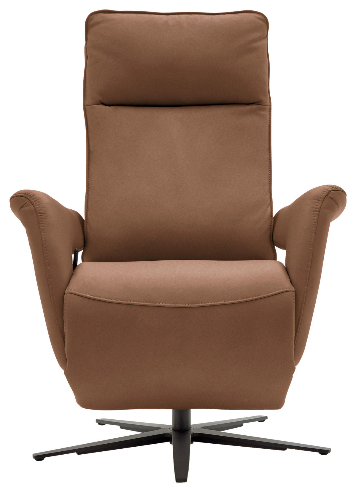 RELAXSESSEL in Leder Braun  - Schwarz/Braun, Design, Leder/Metall (83/116/87cm) - Valdera