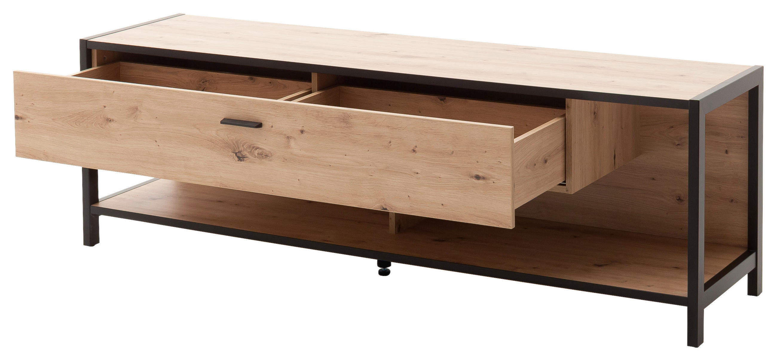 KOMODA POD TELEVIZI, antracitová, barvy dubu, 175/57/46 cm - barvy dubu/antracitová, Design, kov/kompozitní dřevo (175/57/46cm) - Carryhome