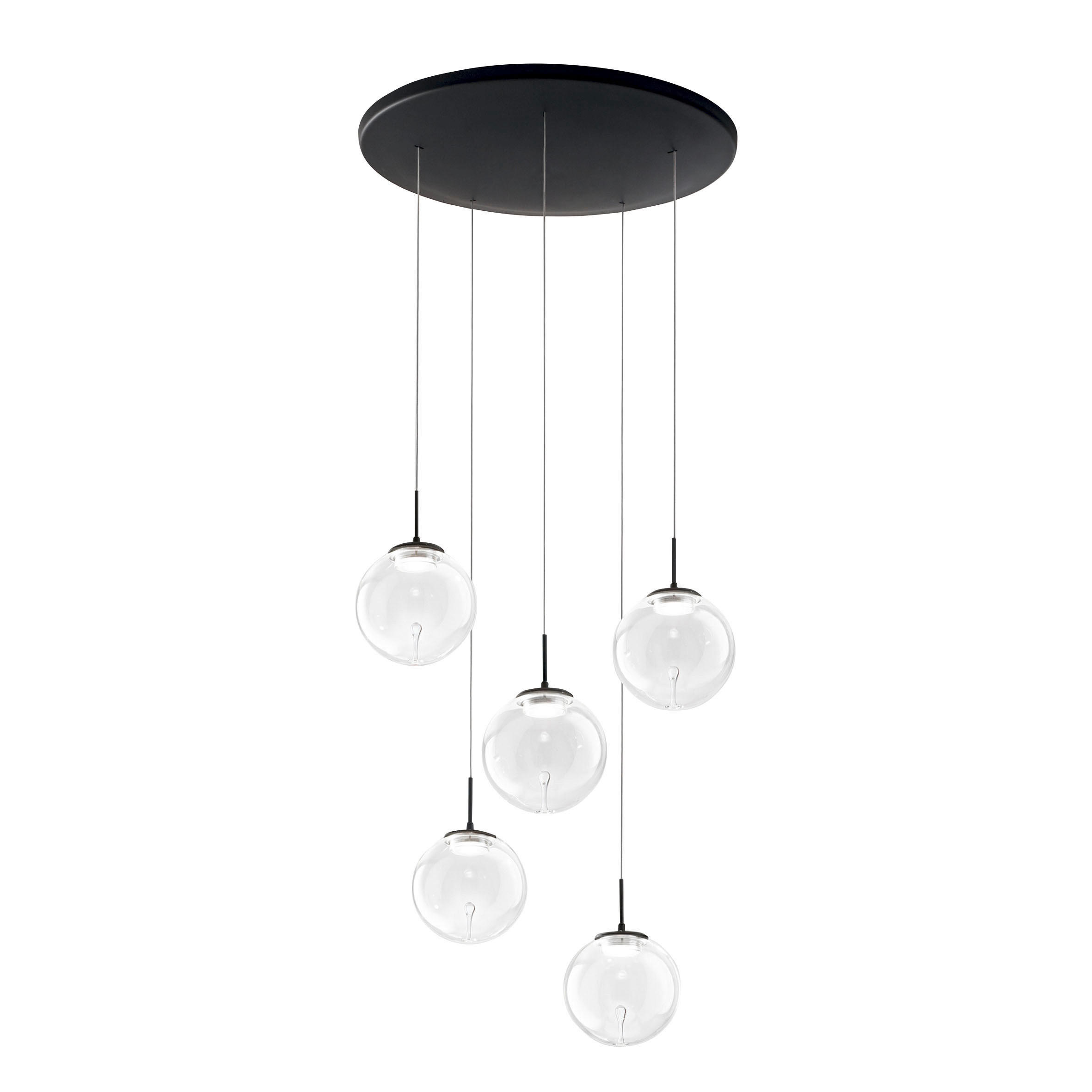 LED-HÄNGELEUCHTE 50/200 cm  - Transparent, Design, Glas/Metall (50/200cm)