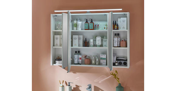 BADEZIMMER 3-teilig  in 105 cm  - Chromfarben/Weiß, KONVENTIONELL, Glas/Holzwerkstoff (105cm) - Xora