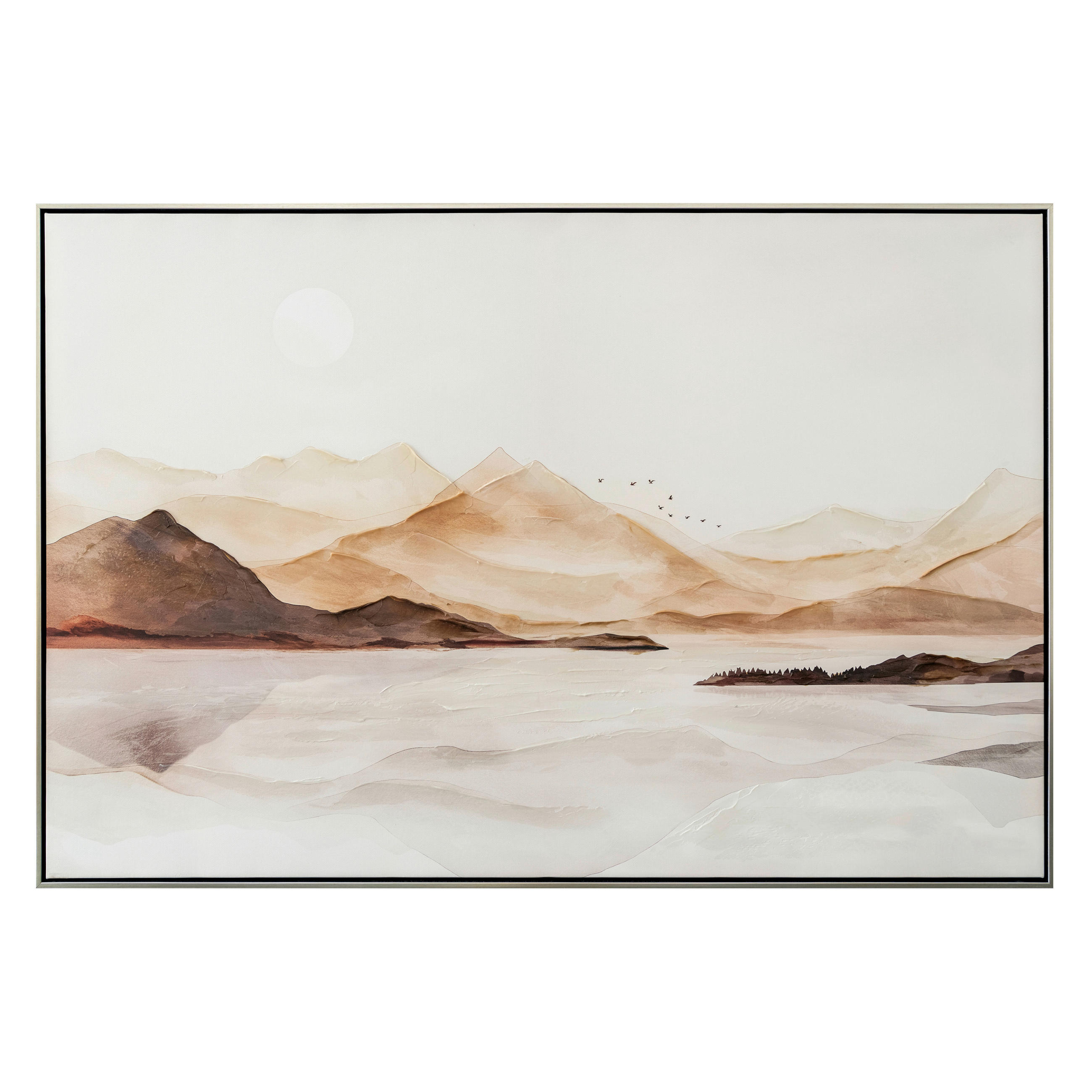 KUNSTDRUCK Berge Braun 120/80 cm  - Silberfarben/Braun, LIFESTYLE, Holz/Kunststoff (120/80cm) - Monee
