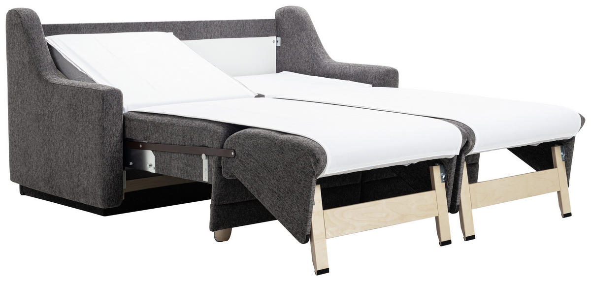 SCHLAFSOFA  mit Typenauswahl, Fußauswahl, Stoffauswahl, Liegefunktion, Sitzqualitäten, Schlafen auf Sitzhöhe, Hocker erhältlich, Rückenfutter Chenille Braun  - Buchefarben/Braun, KONVENTIONELL, Holz/Textil (184/88/91cm) - Sedda