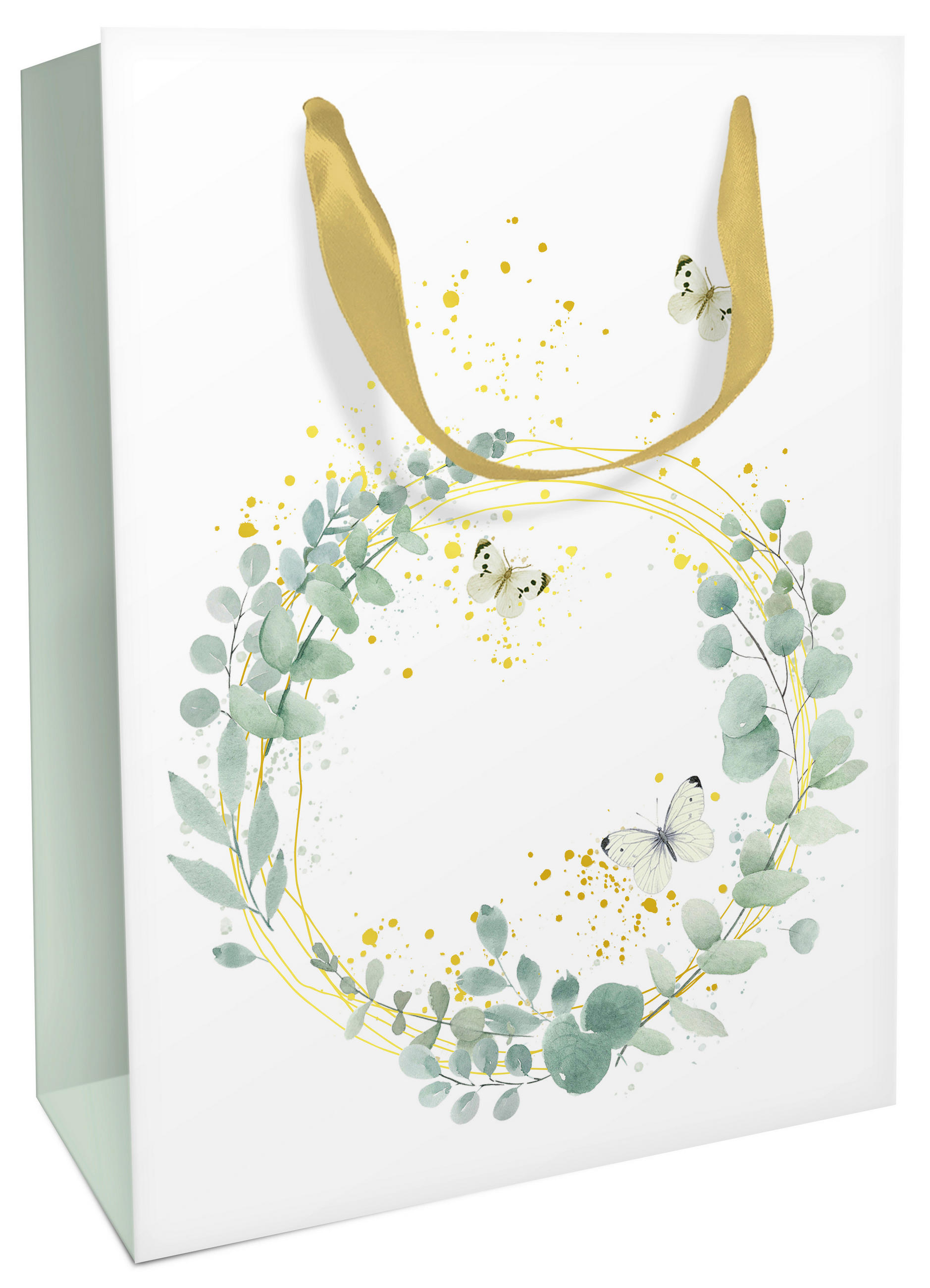 GESCHENKTASCHE  - Salbeigrün, Natur, Papier (24/36/0.5cm)