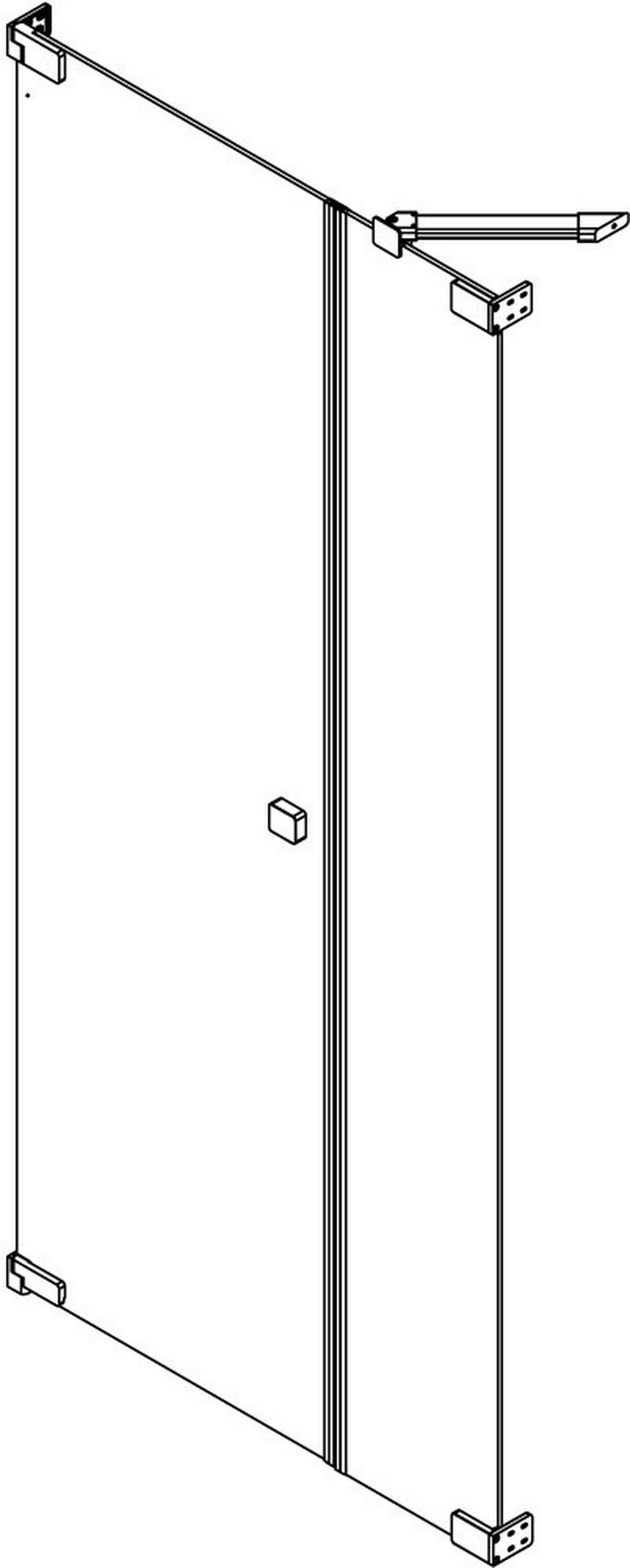 DUSCHTÜR Schwarz  100/200 cm  - Schwarz, MODERN, Glas/Metall (100/200cm) - Schöner Wohnen