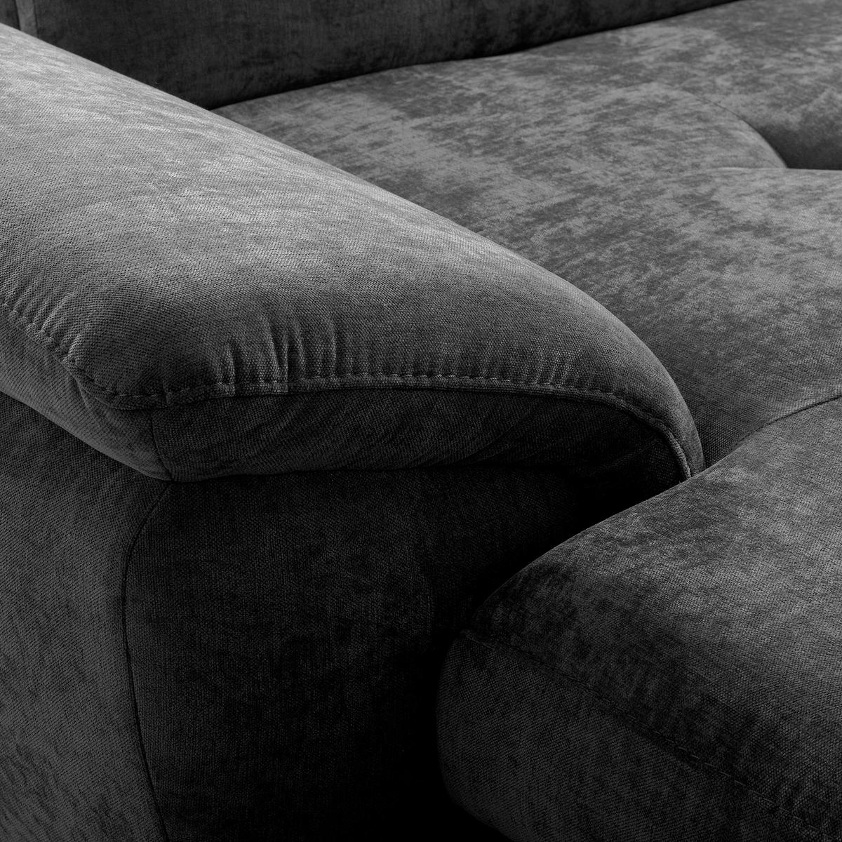 ECKSOFA  Webstoff Schwarz  - Schwarz, Design, Textil/Metall (195/268cm) - Livetastic