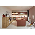 EINBAUKÜCHE   - Eichefarben/Rot, Design, Holzwerkstoff - Dieter Knoll