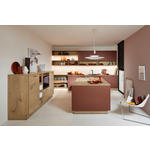 EINBAUKÜCHE   - Eichefarben/Rot, Design, Holzwerkstoff - Dieter Knoll