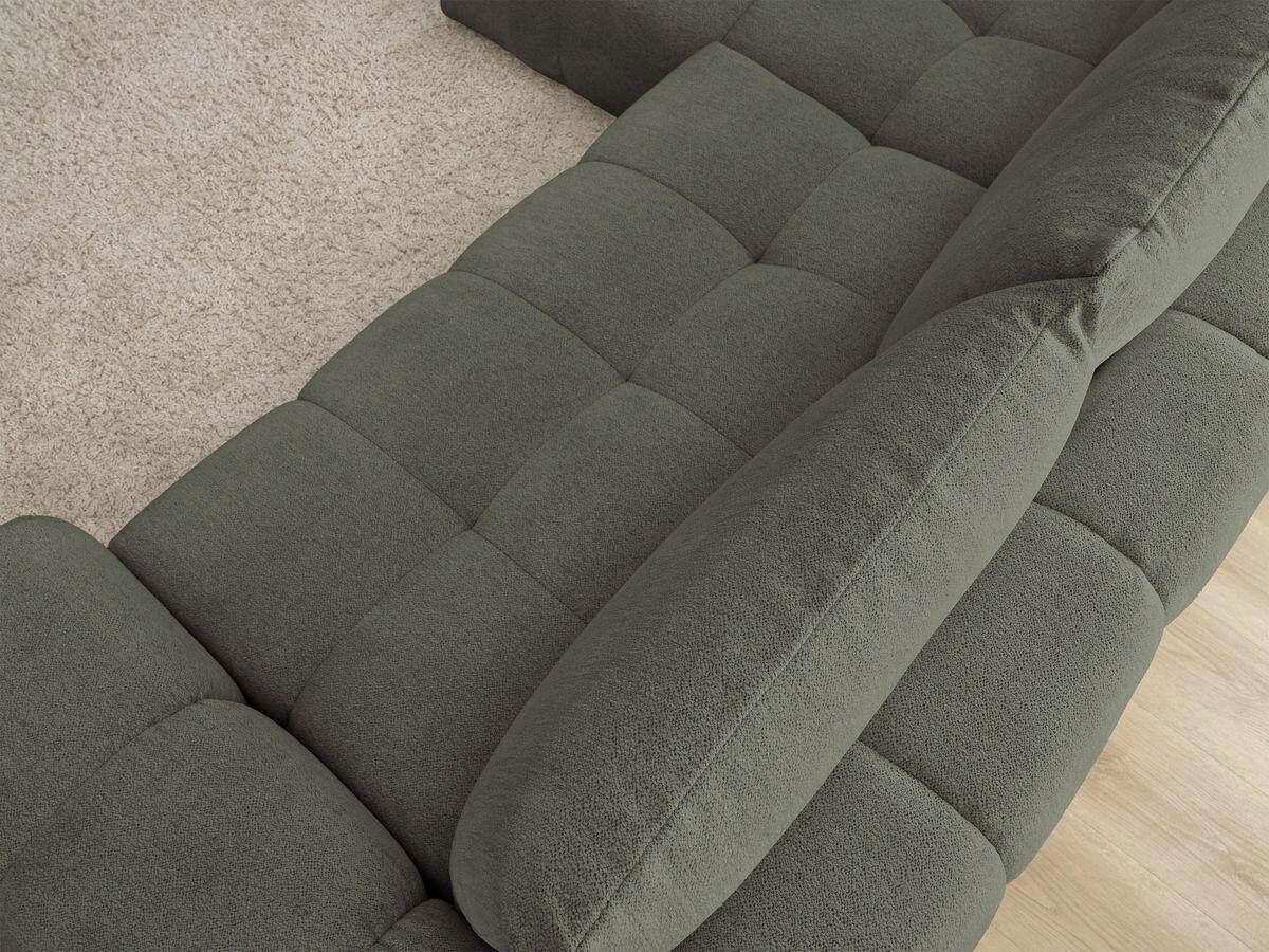 ECKSCHLAFSOFA EVEREST  mit Rücken echt, Armteil links, Armteil rechts Flachgewebe Grün  - Schwarz/Grün, MODERN, Kunststoff/Textil (180/318cm) - Livetastic