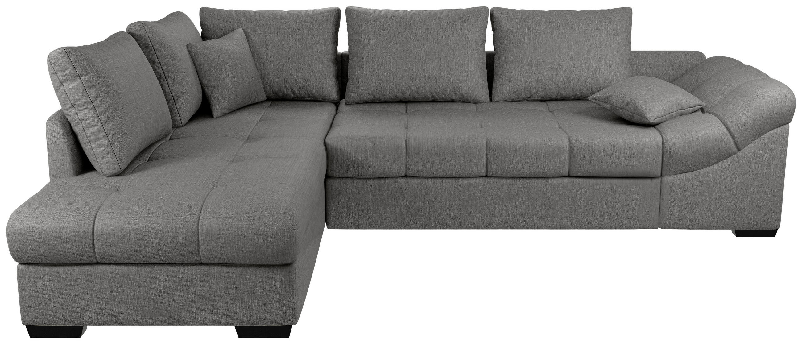 ECKSCHLAFSOFA Graubraun Mikrofaser  - Graubraun/Schwarz, MODERN, Holz/Textil (202/298cm) - MID.YOU