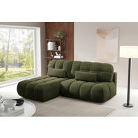 ECKSOFA TARANTO Grün Webstoff  - Schwarz/Grün, Design, Kunststoff/Textil (172/225cm) - Livetastic