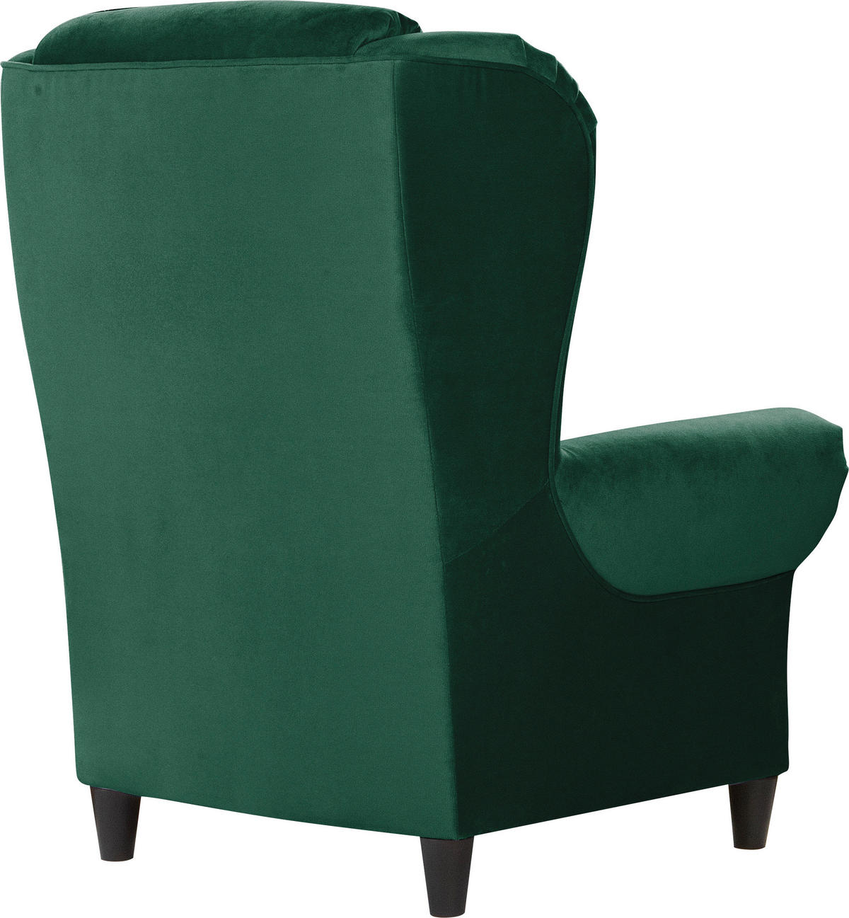 OHRENSESSEL in Plüsch Grün  - Schwarz/Grün, Design, Holz/Textil (94/112/92cm) - MID.YOU