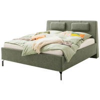 POLSTERBETT MADRID Lattenrost, Bettkasten 180/200 cm  in Olivgrün  - Birkefarben/Buchefarben, Design, Holz/Textil (180/200cm) - Schöner Wohnen