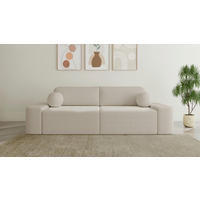 SCHLAFSOFA Bouclé Creme  - Elfenbein/Creme, Design, Kunststoff/Textil (268/85/110cm) - MID.YOU