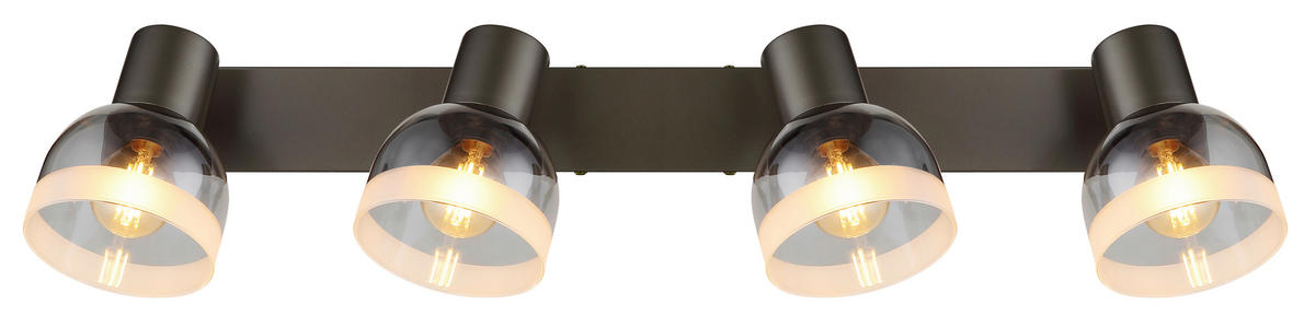 STRAHLER Kairo 56/10/14 cm  - Chromfarben/Schwarzchrom, Design, Glas/Metall (56/10/14cm) - Globo