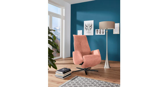 RELAXSESSEL in Leder Koralle - Koralle/Anthrazit, Design, Leder/Metall (71/114/84cm) - Ambiente