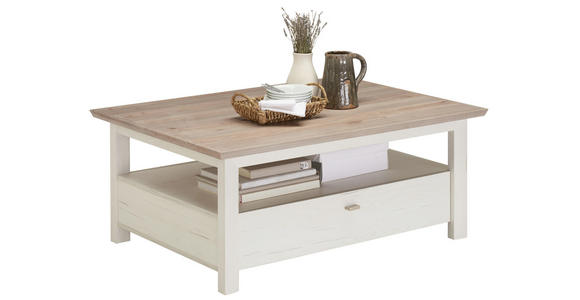 COUCHTISCH in Holzwerkstoff 110/80/45 cm - Weiß/Grau, LIFESTYLE, Holzwerkstoff (110/80/45cm) - Hom`in