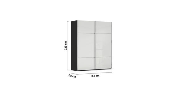 SCHWEBETÜRENSCHRANK 162/223/68 cm 2-türig Schwarz, Weiß - Chromfarben/Schwarz, KONVENTIONELL, Glas/Holzwerkstoff (162/223/68cm) - Novel