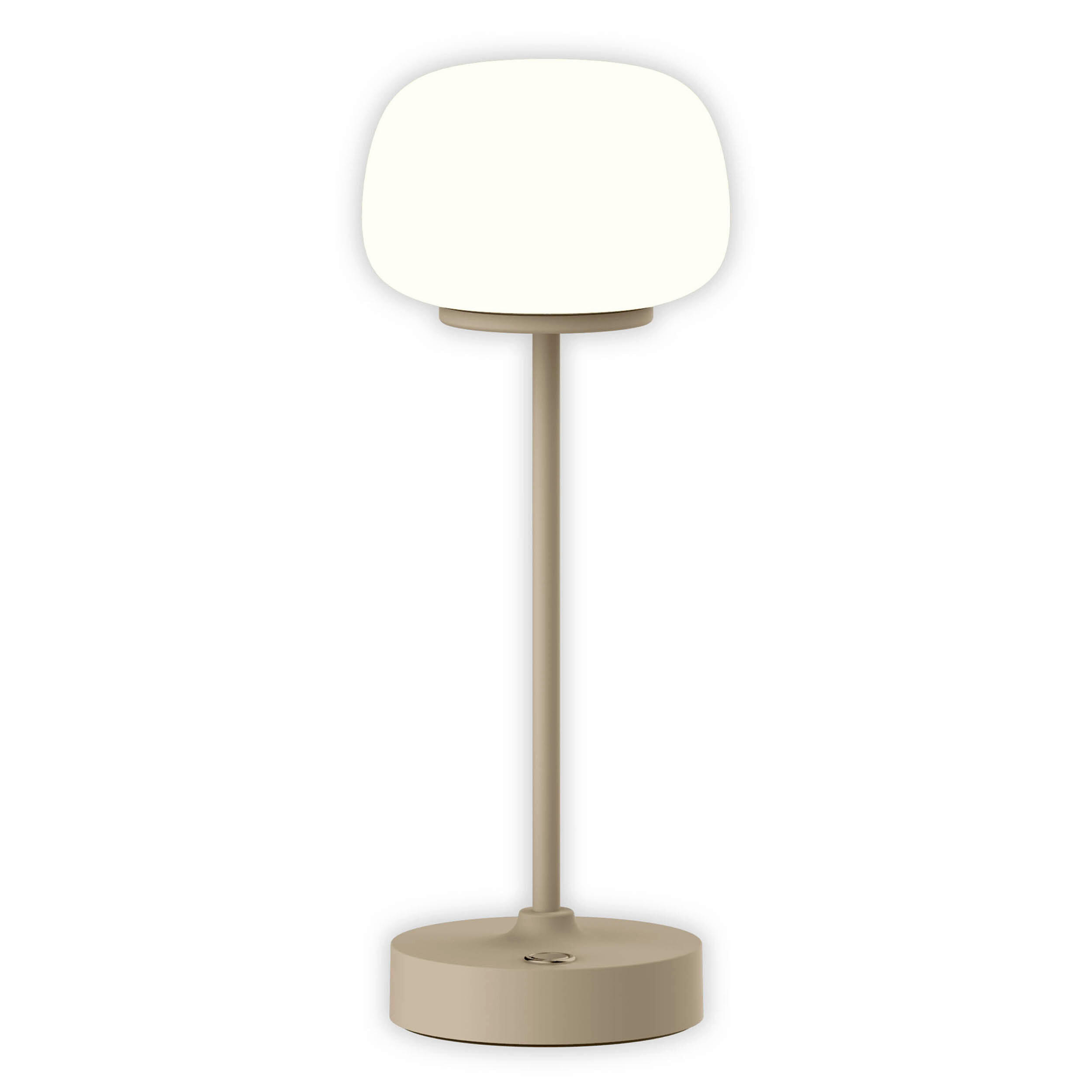 AKKU-TISCHLEUCHTE PINA 9,1/10,6/27,8 cm   - Beige/Weiß, Design, Glas/Metall (9,1/10,6/27,8cm) - Näve