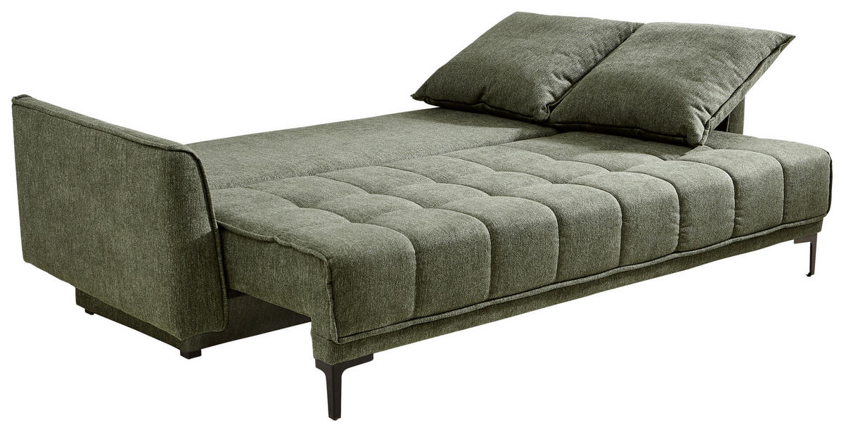 SCHLAFSOFA in Textil Grün  - Schwarz/Grün, Design, Textil (235/70/108cm) - MID.YOU
